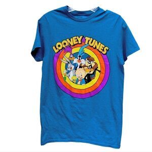 Looney Toons Tee Shirt Size S Blue Short Sleeves